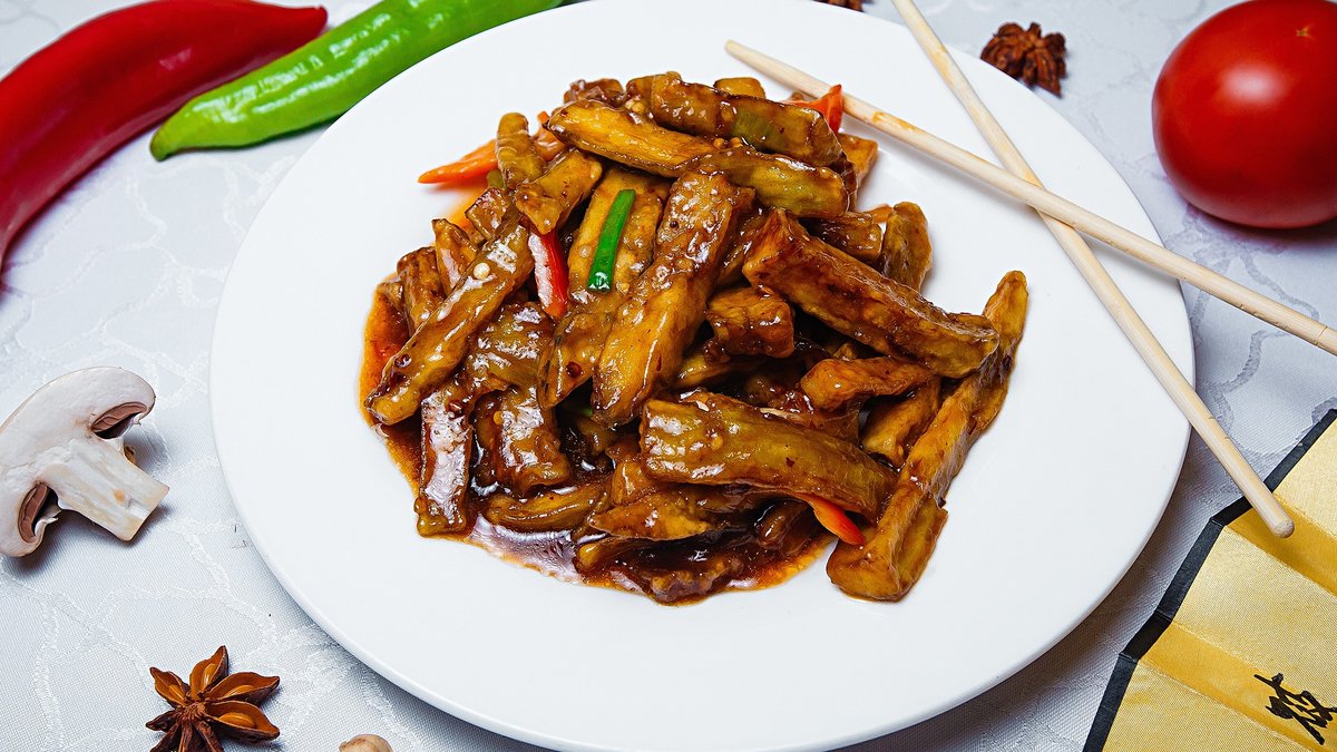 Баклажаны с перцем (茄子a青椒b豆角c薯条)