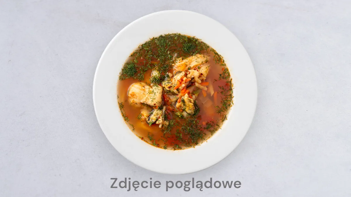 Duża zupa owoce morza