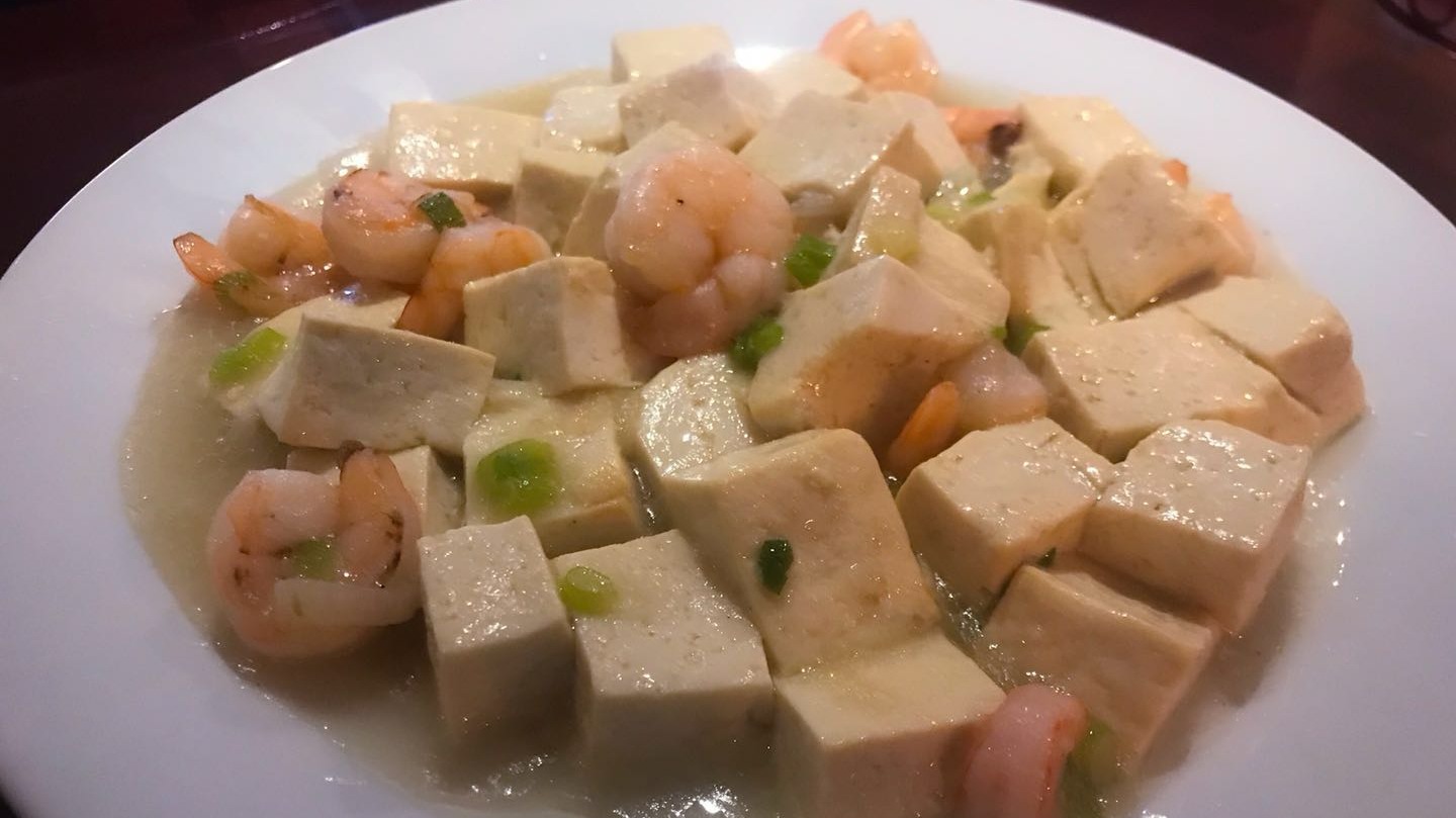 虾仁豆腐 Stir Fry Tofu with Shrimps