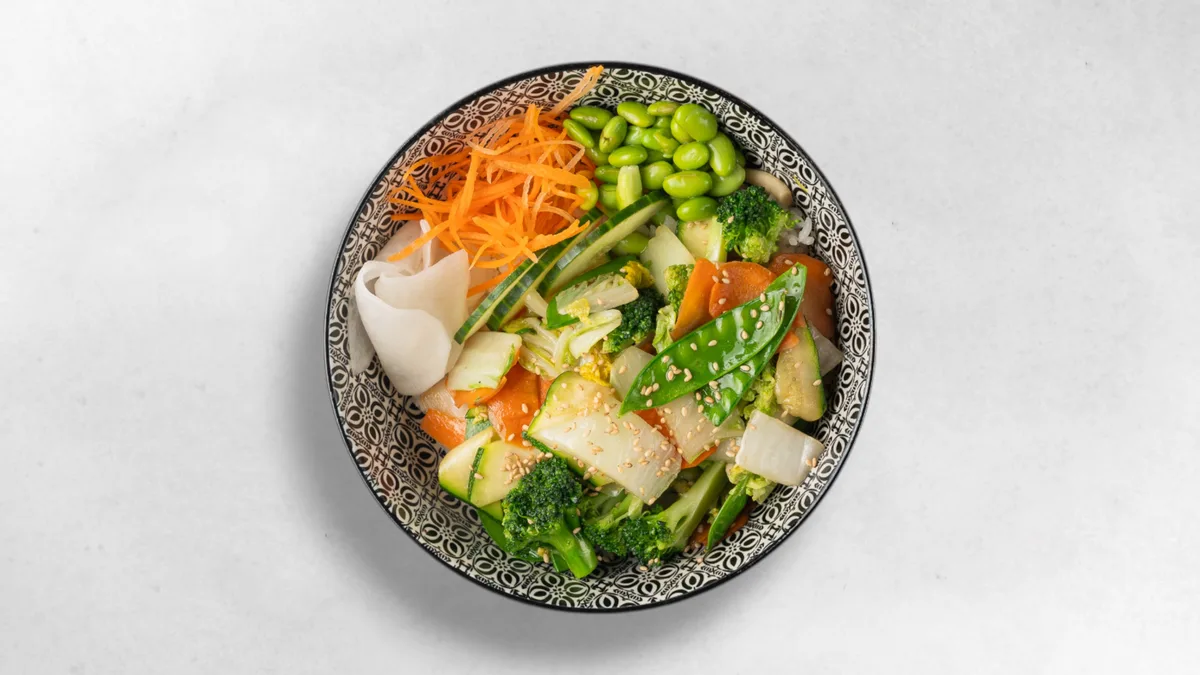 Wok Reisbowl mit Hühnerfleisch