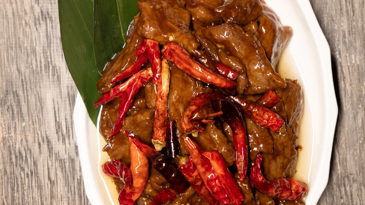 Poached Sliced Beef in Hot chili
