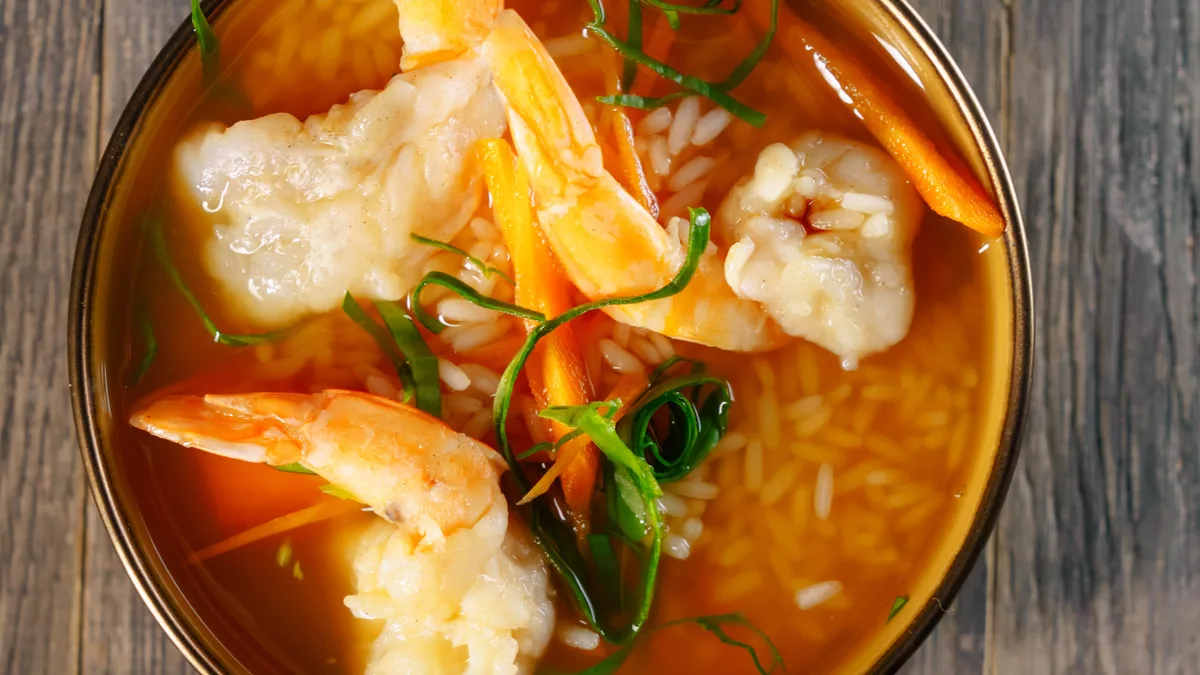 Shrimps Rice Soup