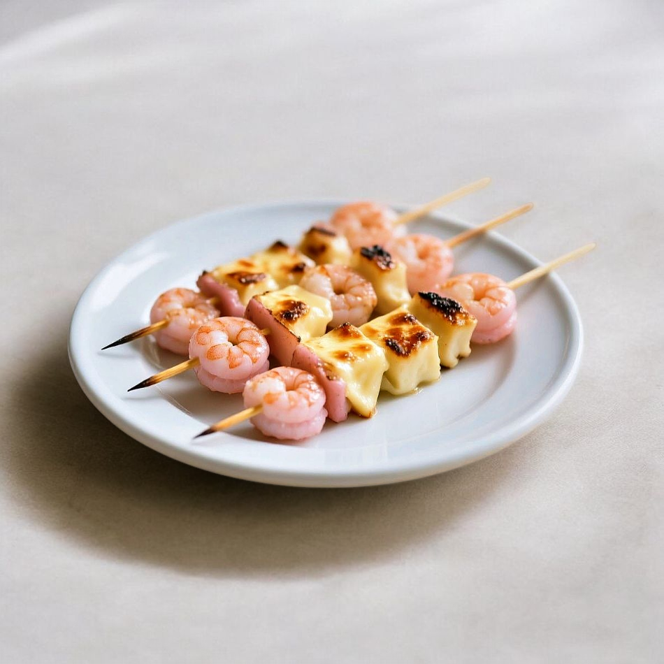 285 - Espetinho de Camarão e Queijo