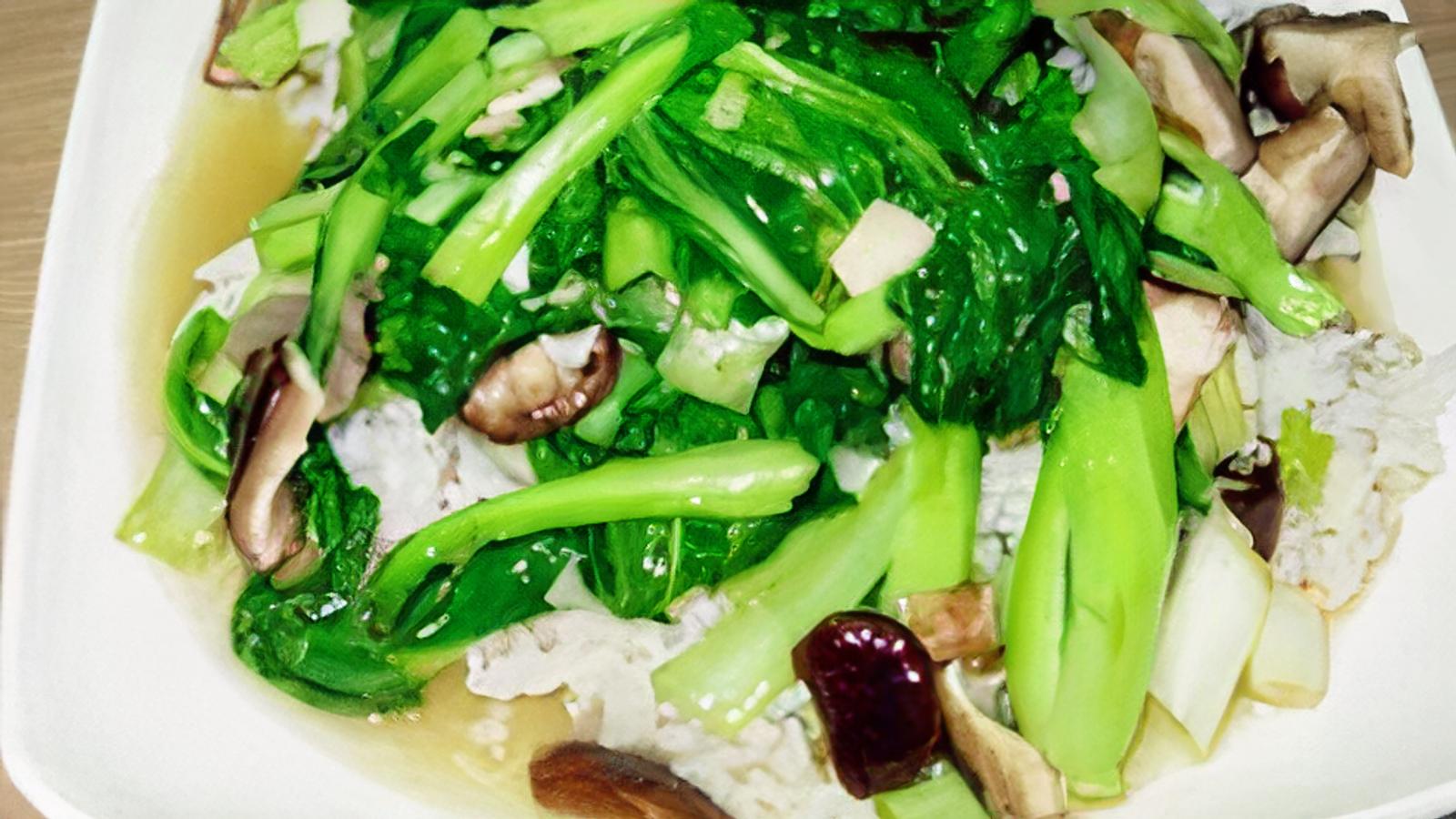 220. Shitake and Chinese Green / 蘑菇炒青菜