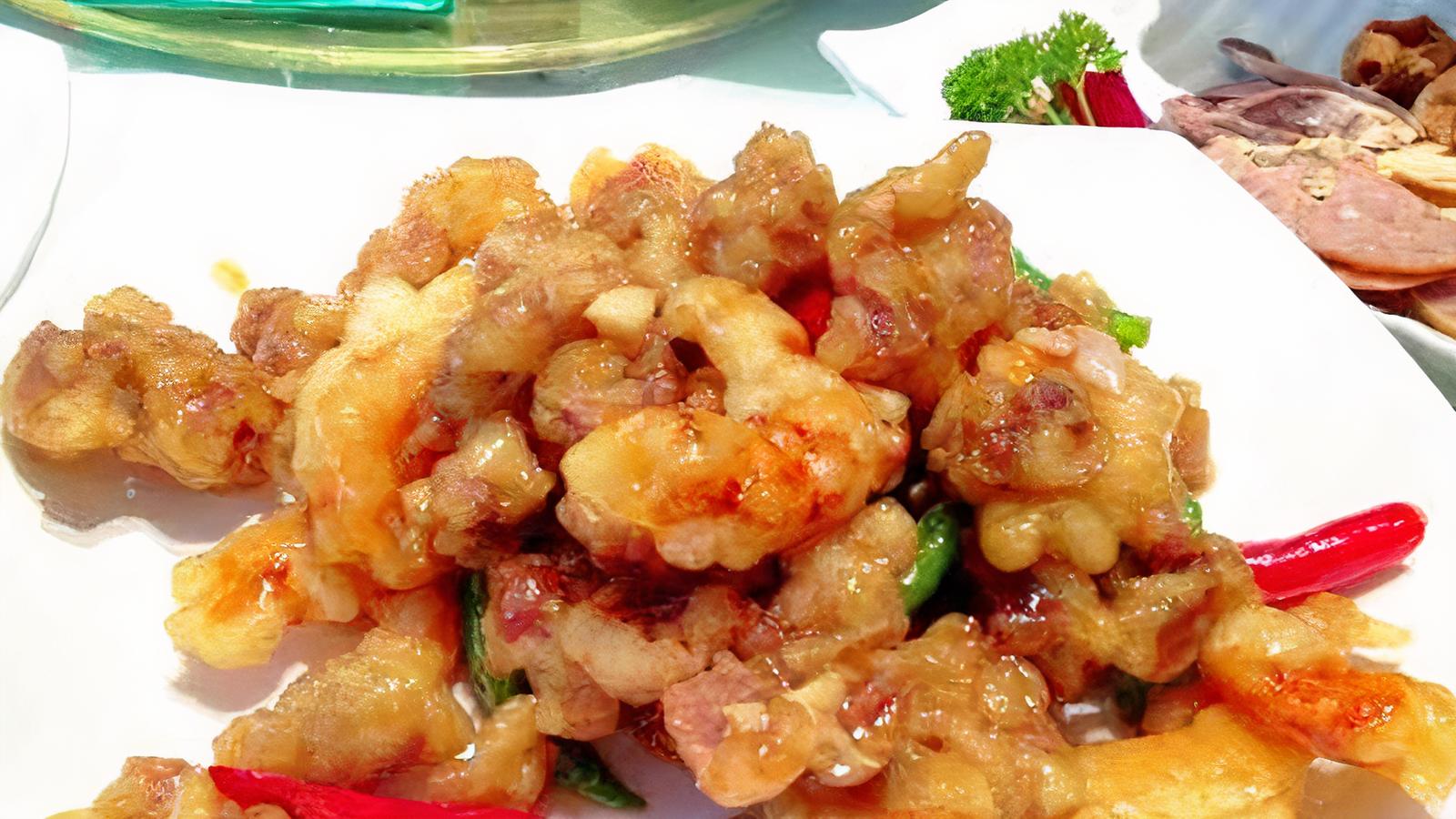704. Pork and Prawn Stir-fry / 溜双段