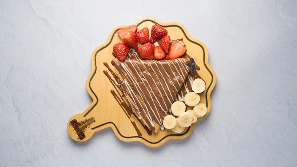 3. Banan/jordgubbar Crepe