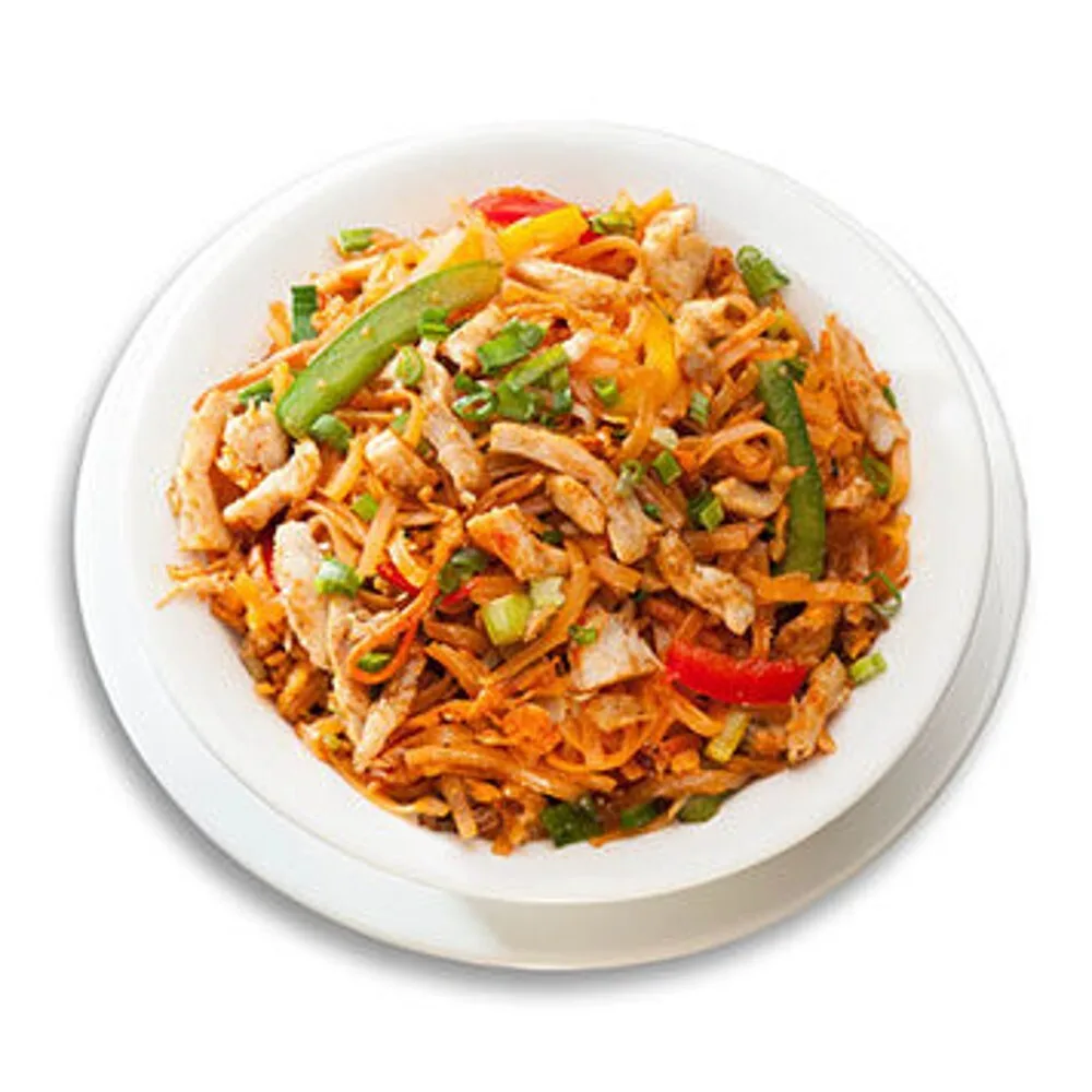 123. Rice noodles with chicken, chili and garlic