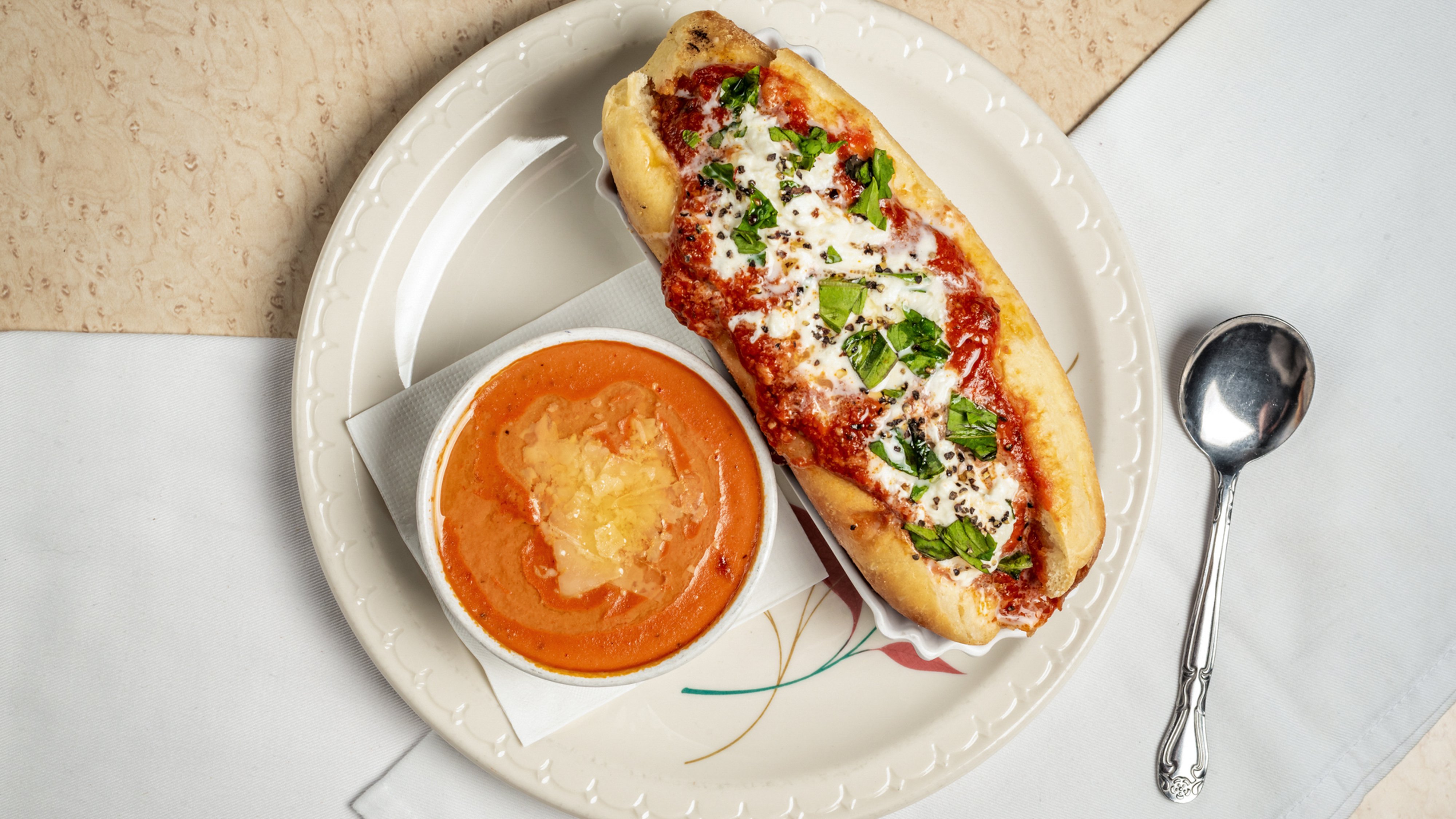 Meatball, Burrata, and Basil