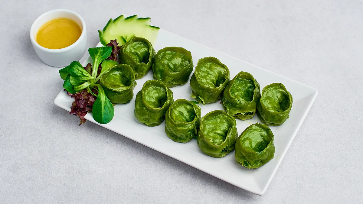 Cheese and spinach momo
