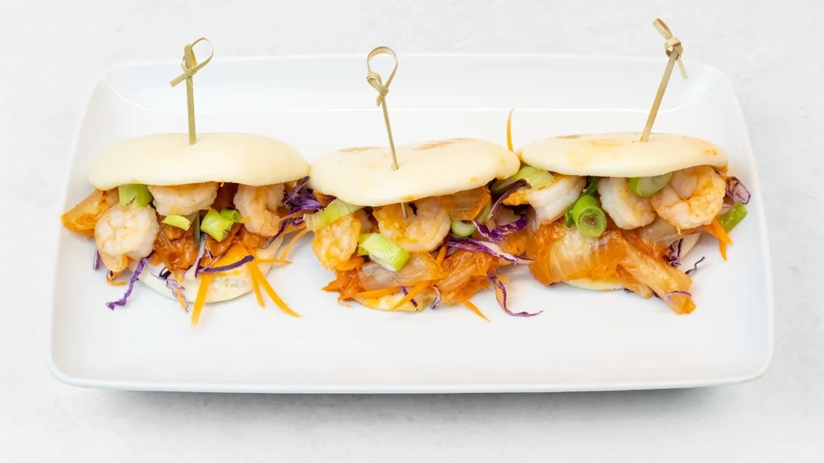 Bao buns s kozicami (3 kosi)
