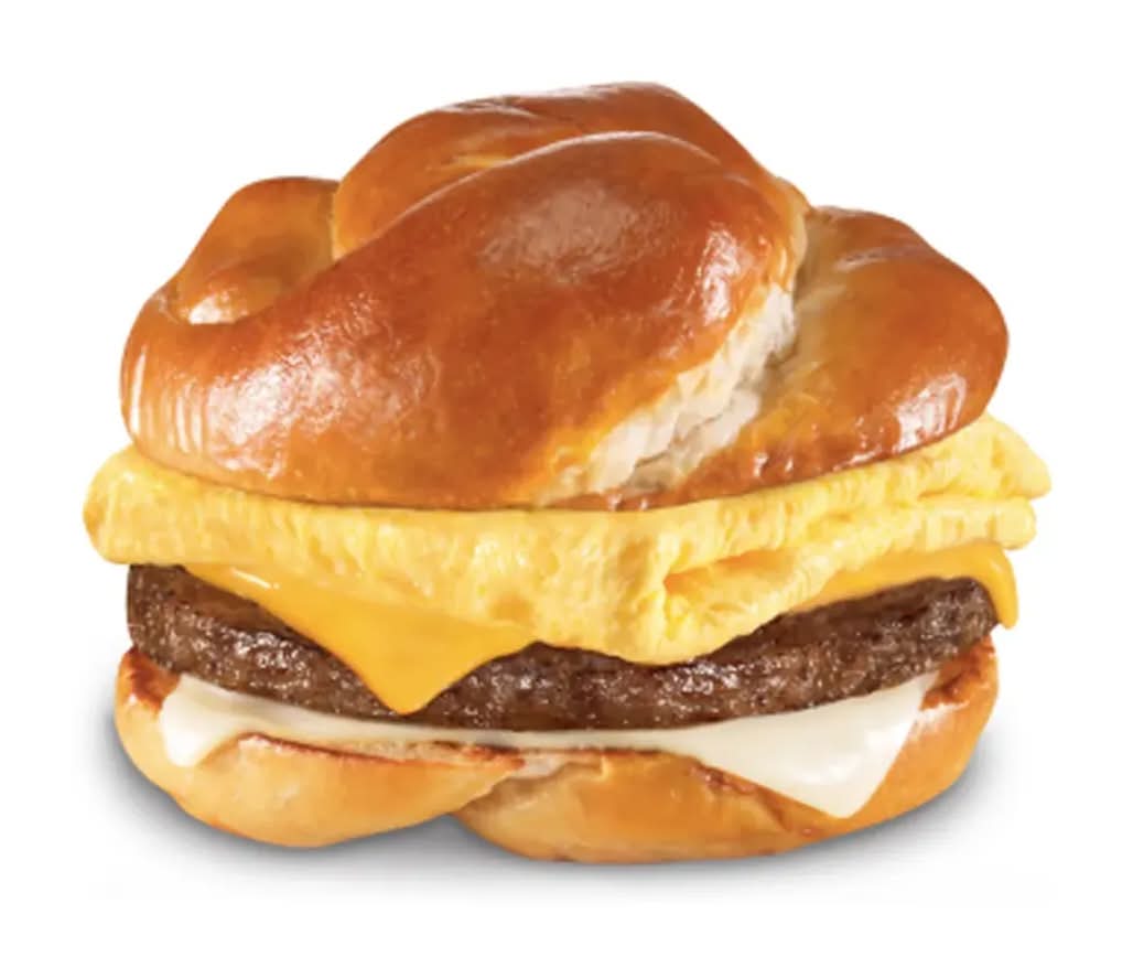 Bacon Sausage Cheddar and Jack Pretzel