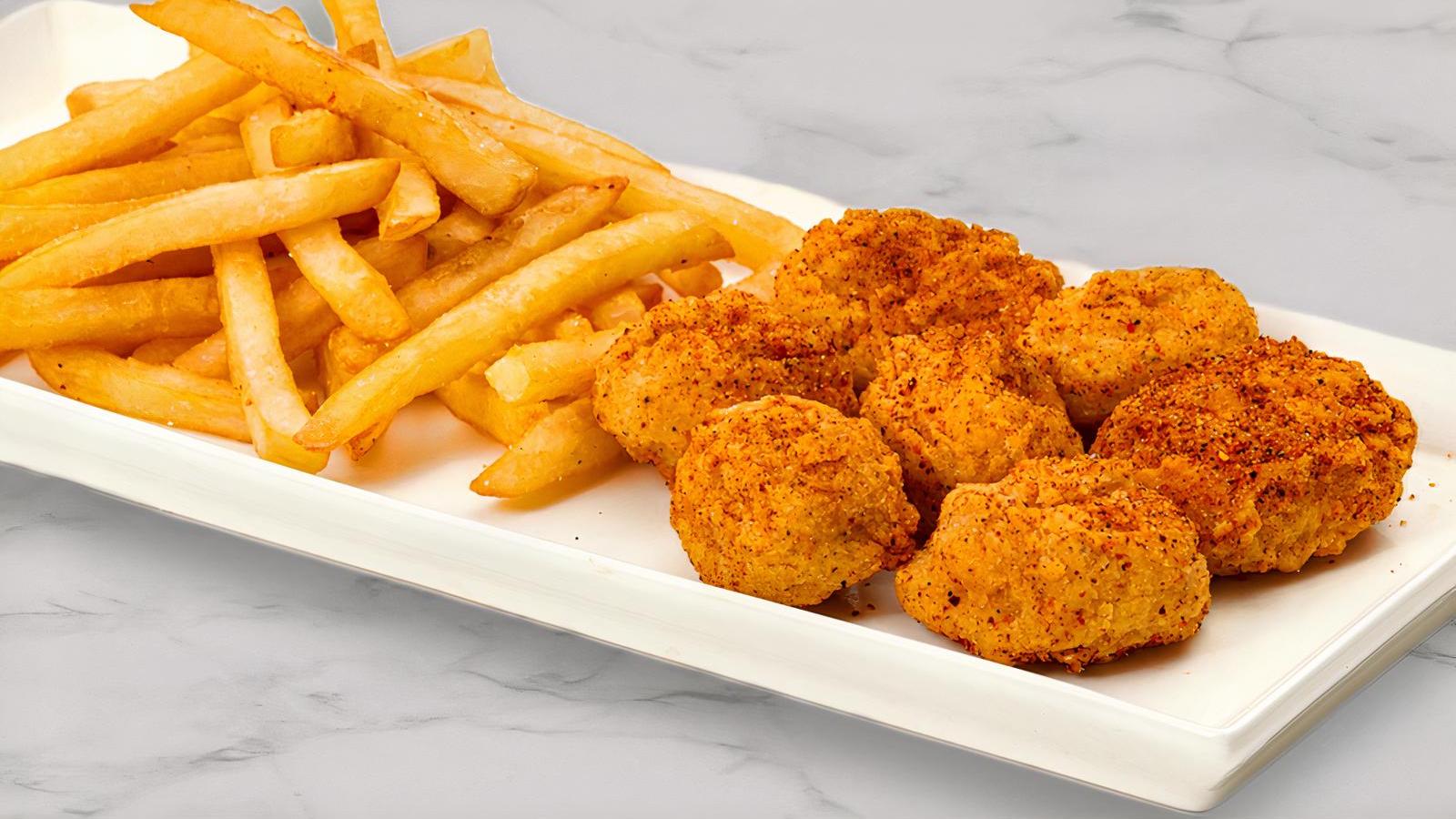 6 Piece Bone-In Or Boneless Wings with Fries!