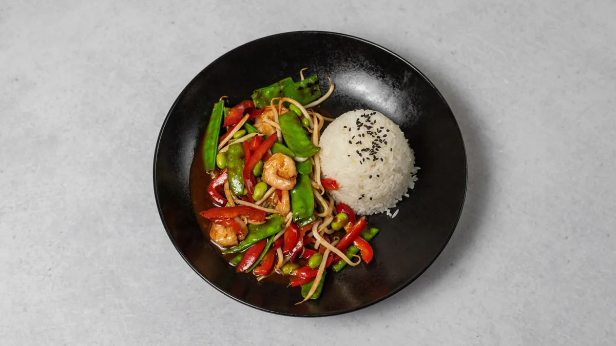 60. Spicy hoisin prawns