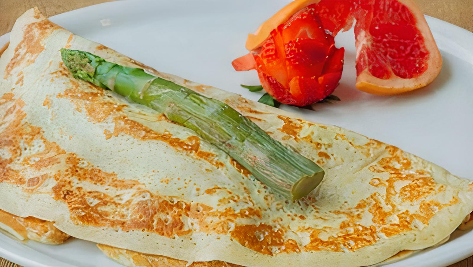 Crêpe asperges, Jambon et Suisse / Crepe Asparagus, Ham and Swiss cheese