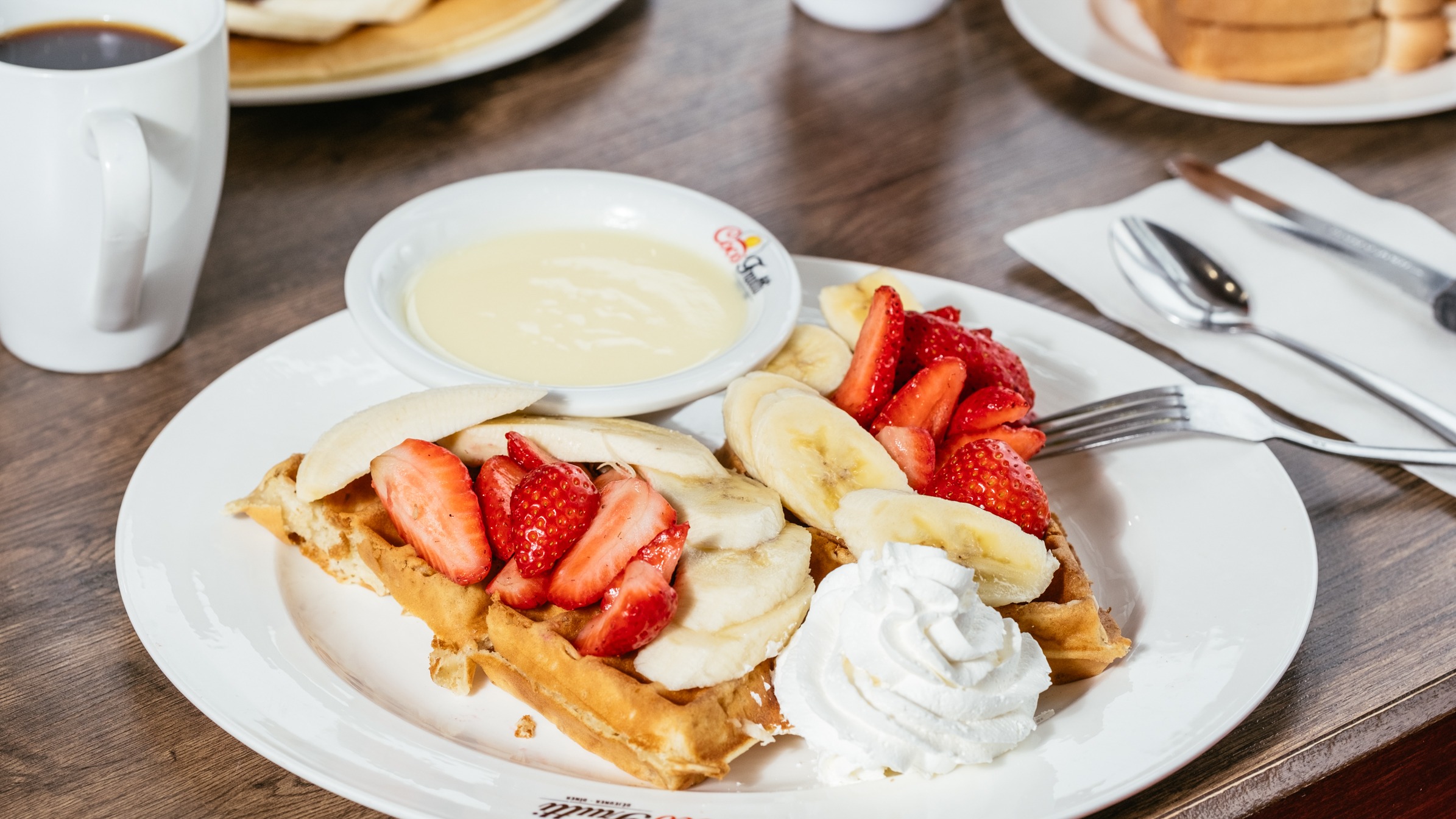 Gaufre Bananes et Fraise / Strawberry and Banana