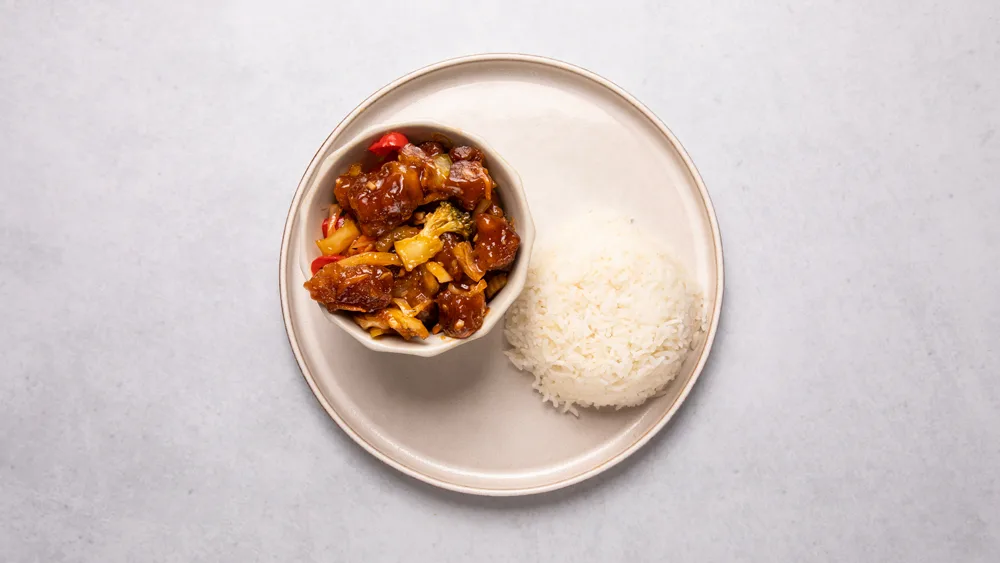 50C. Krispigt Kyckling med Sweetchili and Cashewnötter