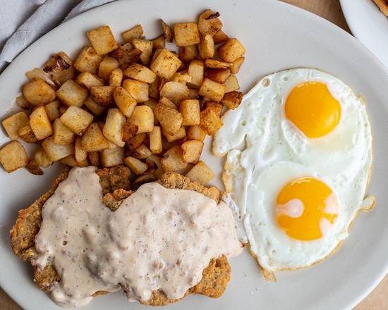 Country Fried Steak and Eggs*