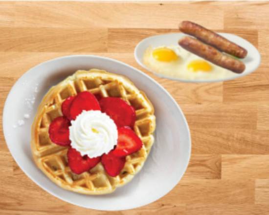Fresh Strawberry Belgian Waffle Combo