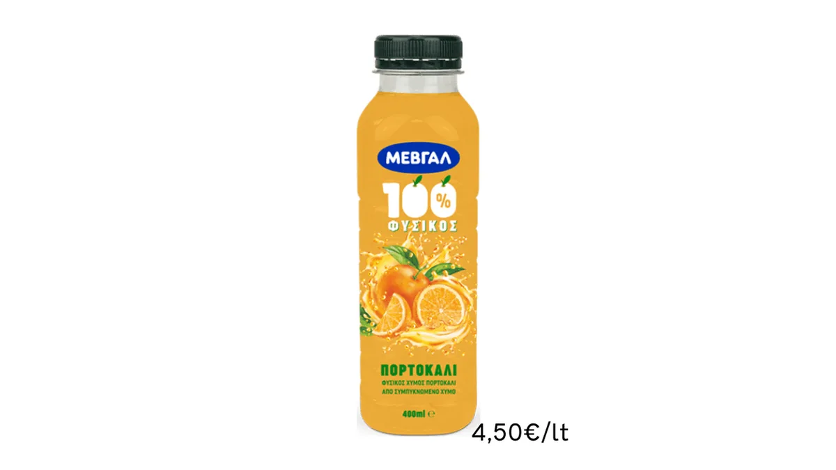 100% Φυσικός Χυμός Πορτοκάλι ΜΕΒΓΑΛ 400ml