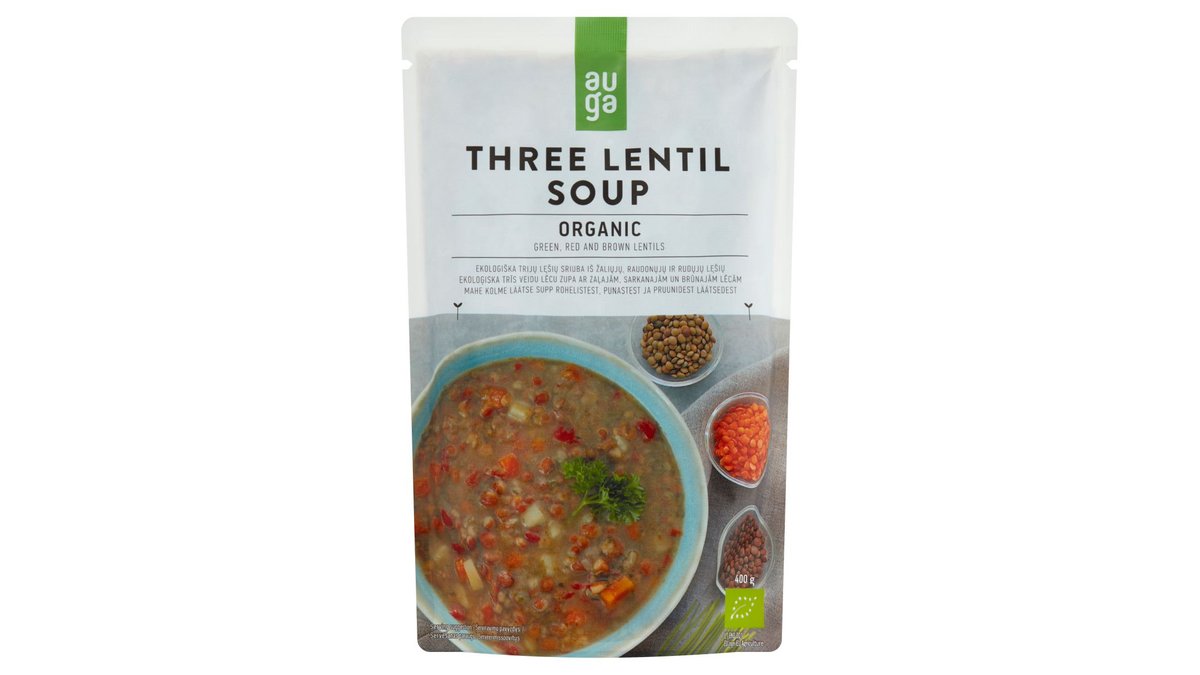 Auga Bio Vegán zacskós lencseleves (400g)