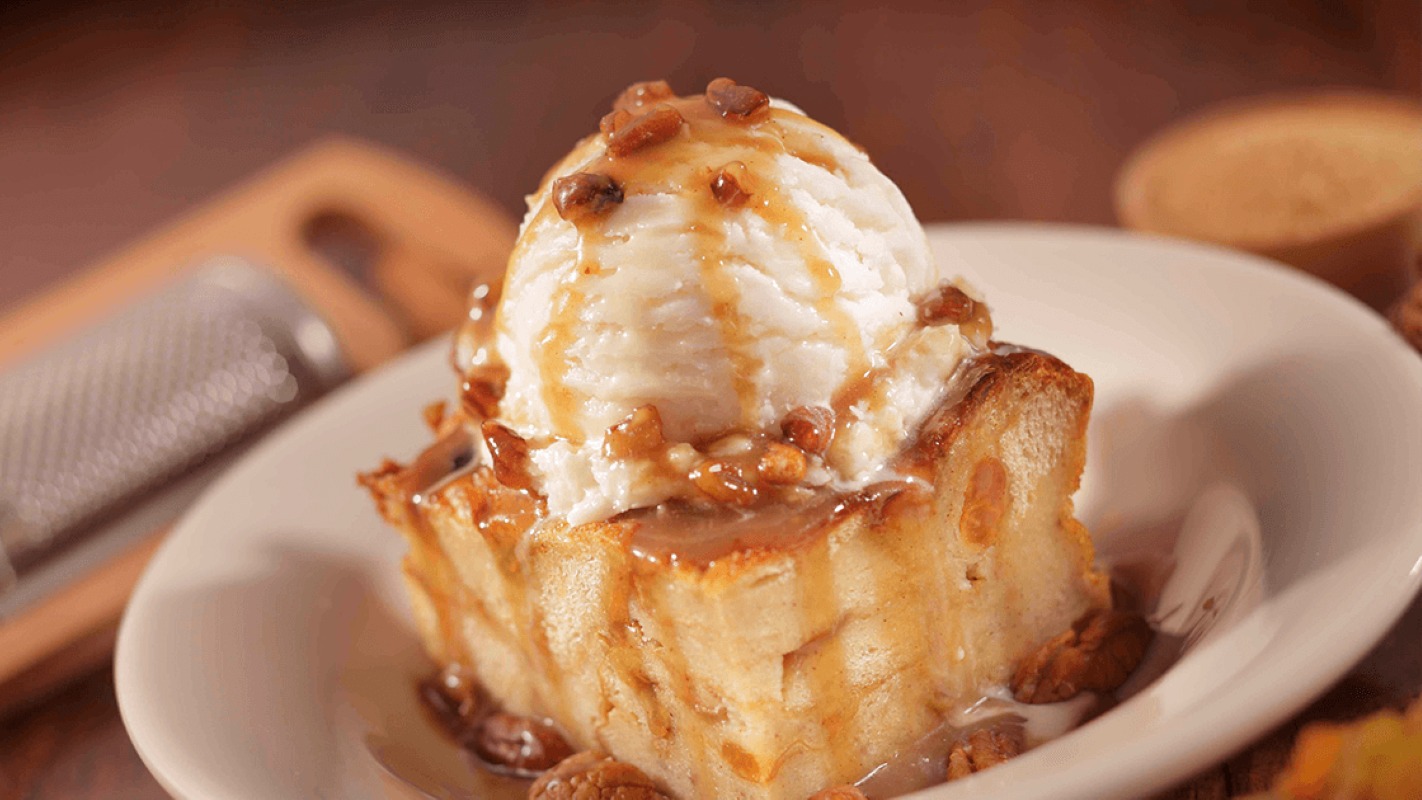 Bread Pudding with Ice Cream