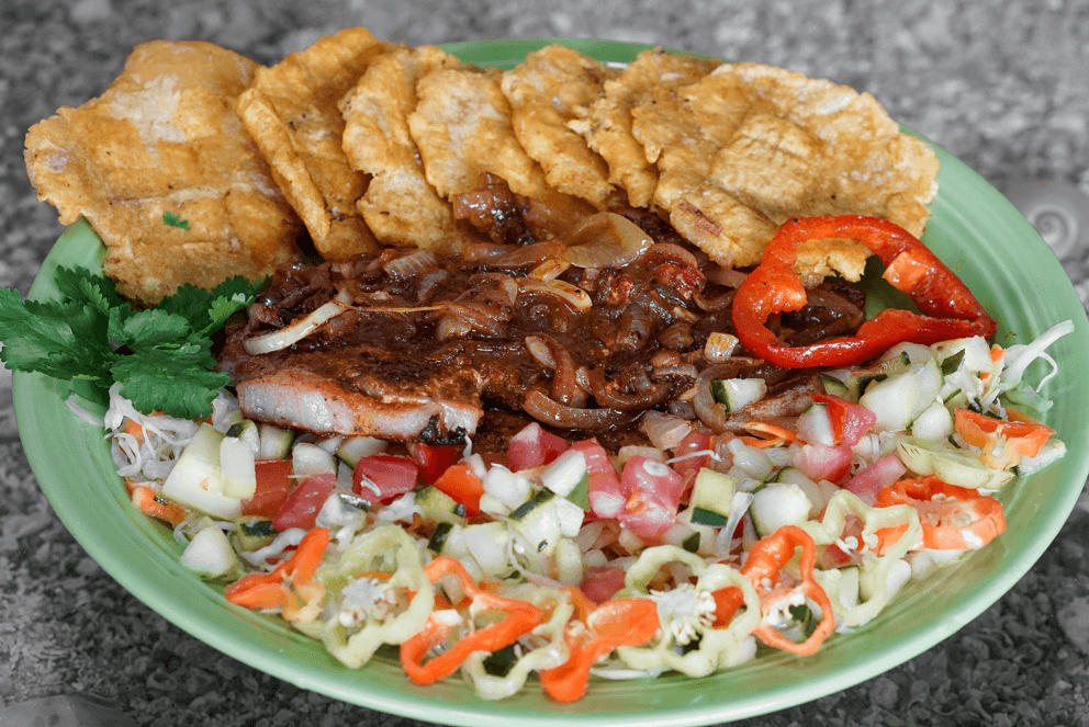 Chuleta en Salsa Caribeña