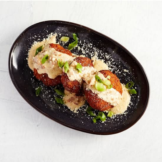 Shrimp Cakes With Tasso Butter Cream