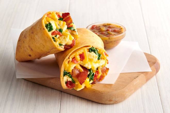 Bacon, Egg and Cheddar Breakfast Wrap