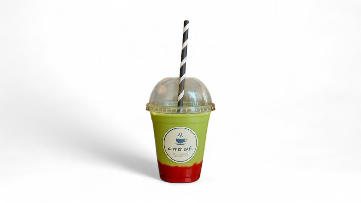 Ice Matcha Latte mit Erdbeeren 470 ml