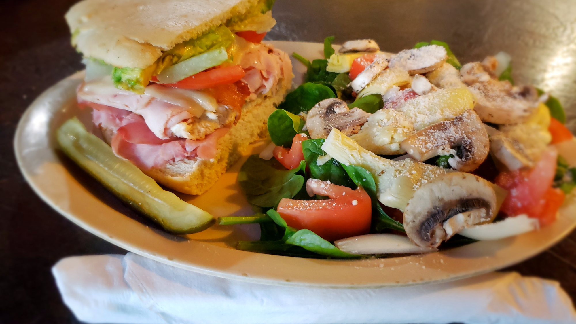 Half Salad and Half Sandwich