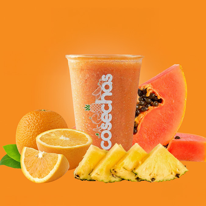 Milkshake de Mango, Banano y Papaya