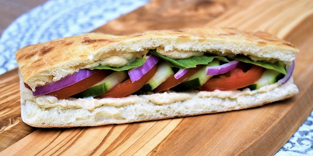 Hummus and Veggies Sandwich