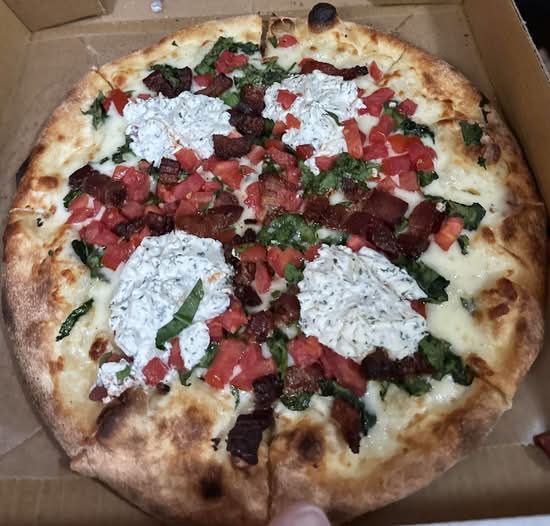 Spinach and Bacon Pizza