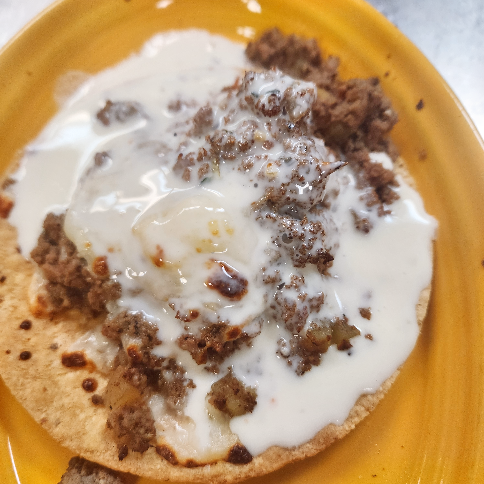Beef and Cheese tostada