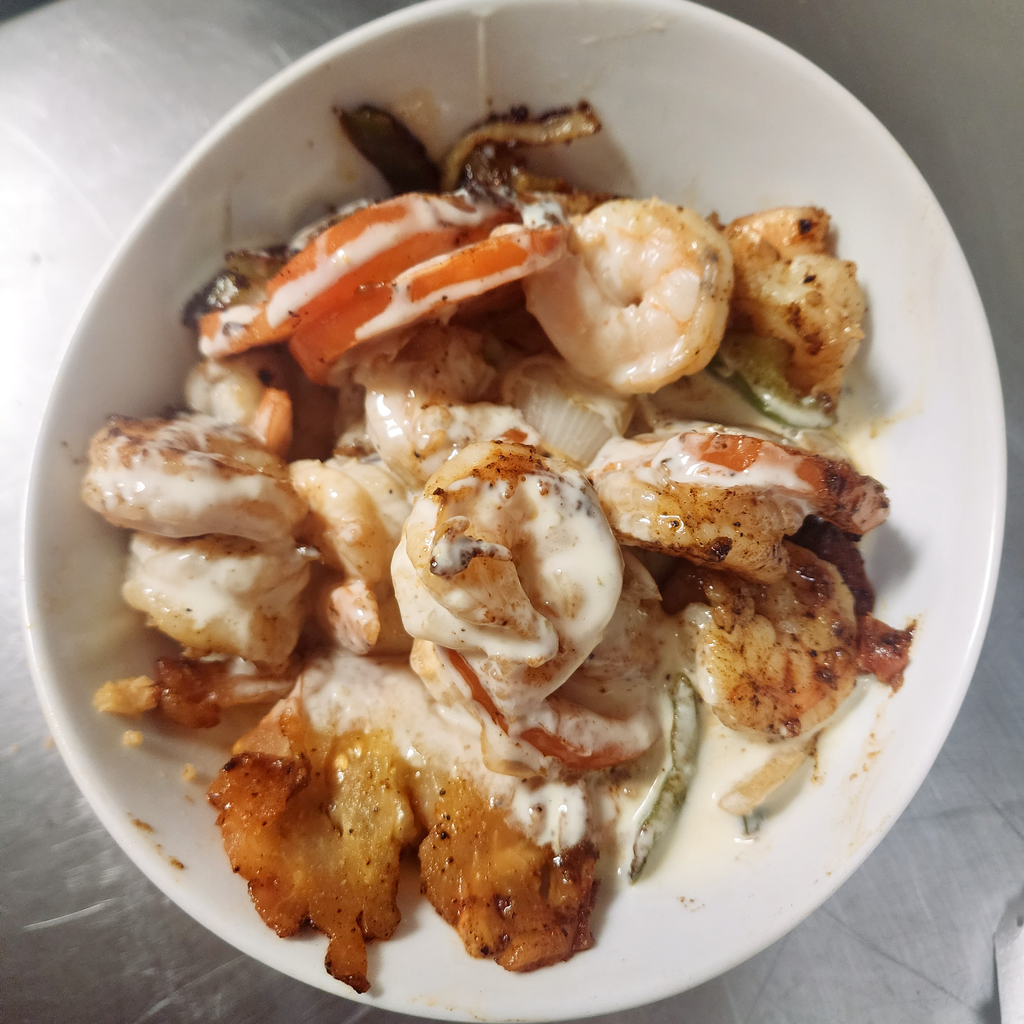 Shrimp fajita bowl