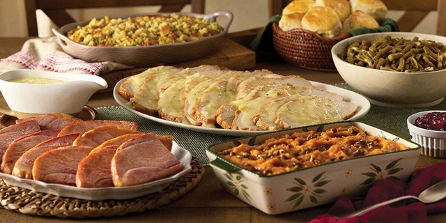 Turkey and Dressing and Sugar Ham Buffet w/ Two Sides