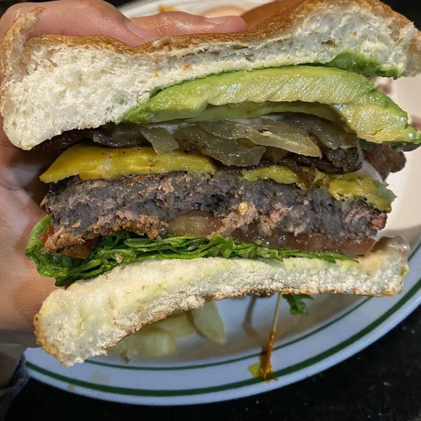 Avocado Bacon Cheeseburger