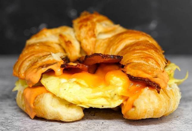 Croissant, Bacon, Egg, and Cheddar