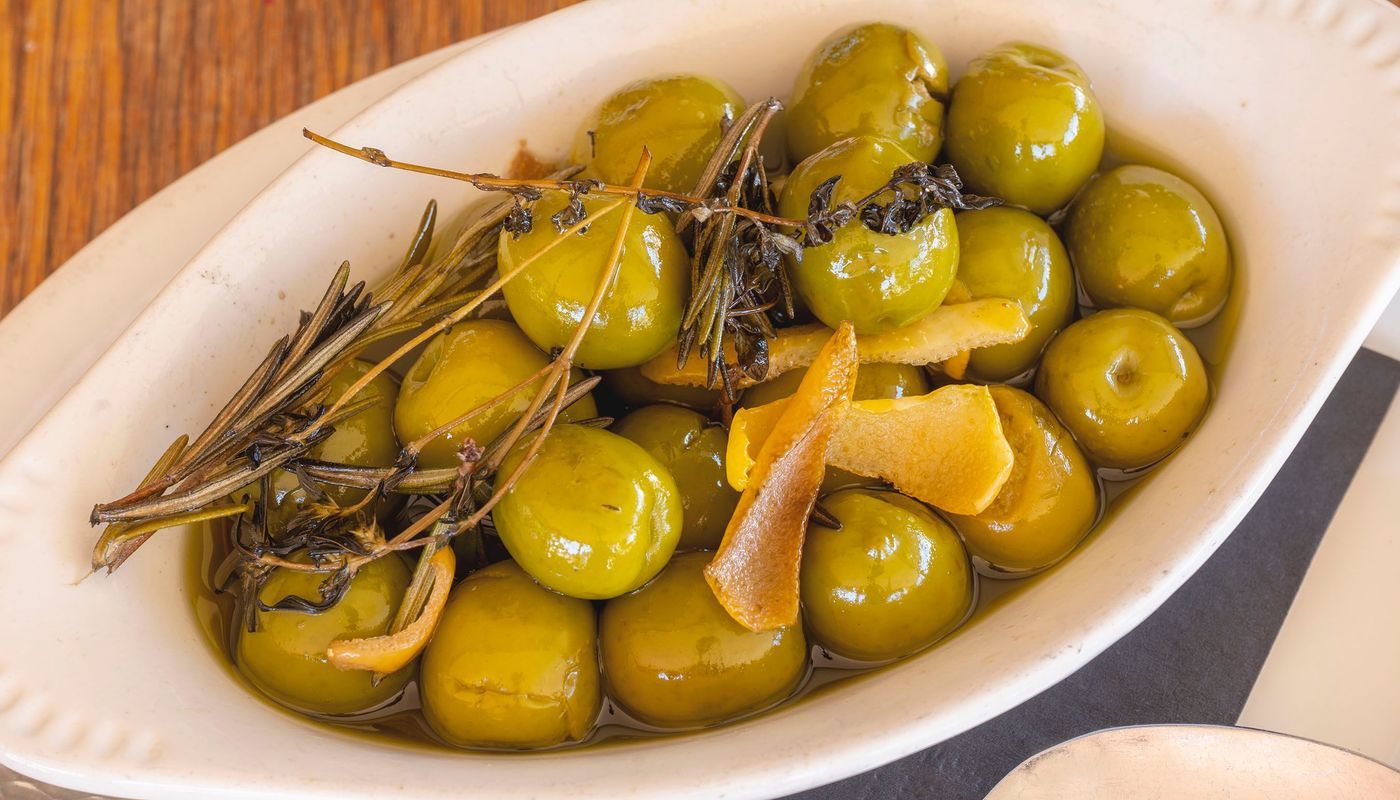 Warm Olives + Fresh Herbs