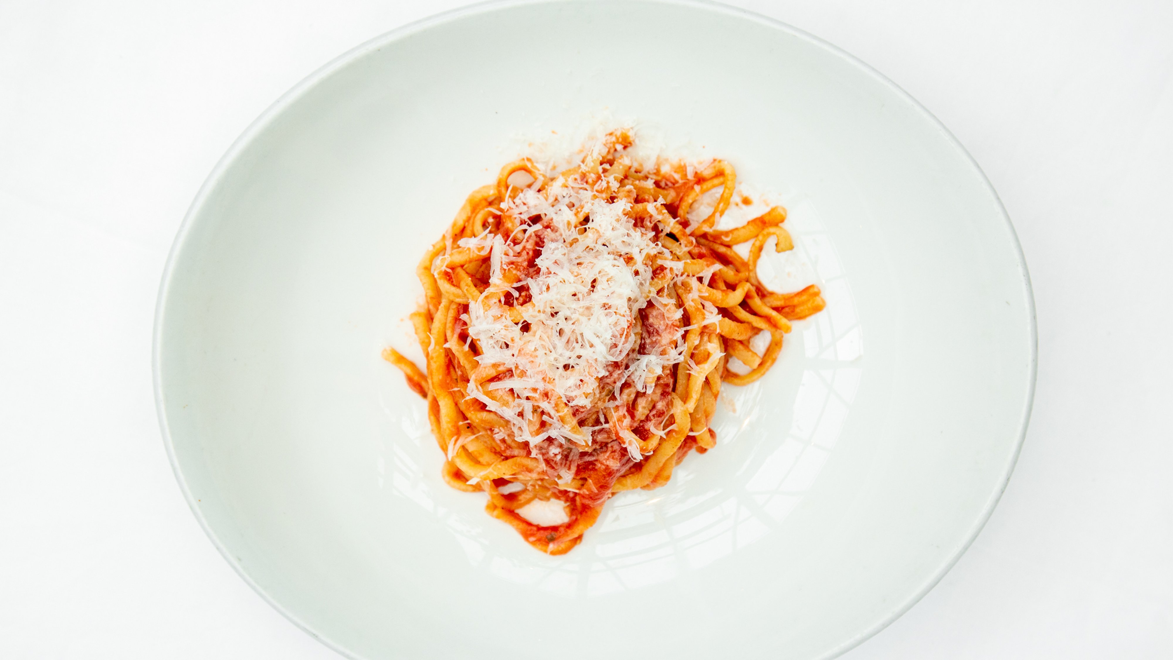 kids pasta + tomato sauce + parmesan