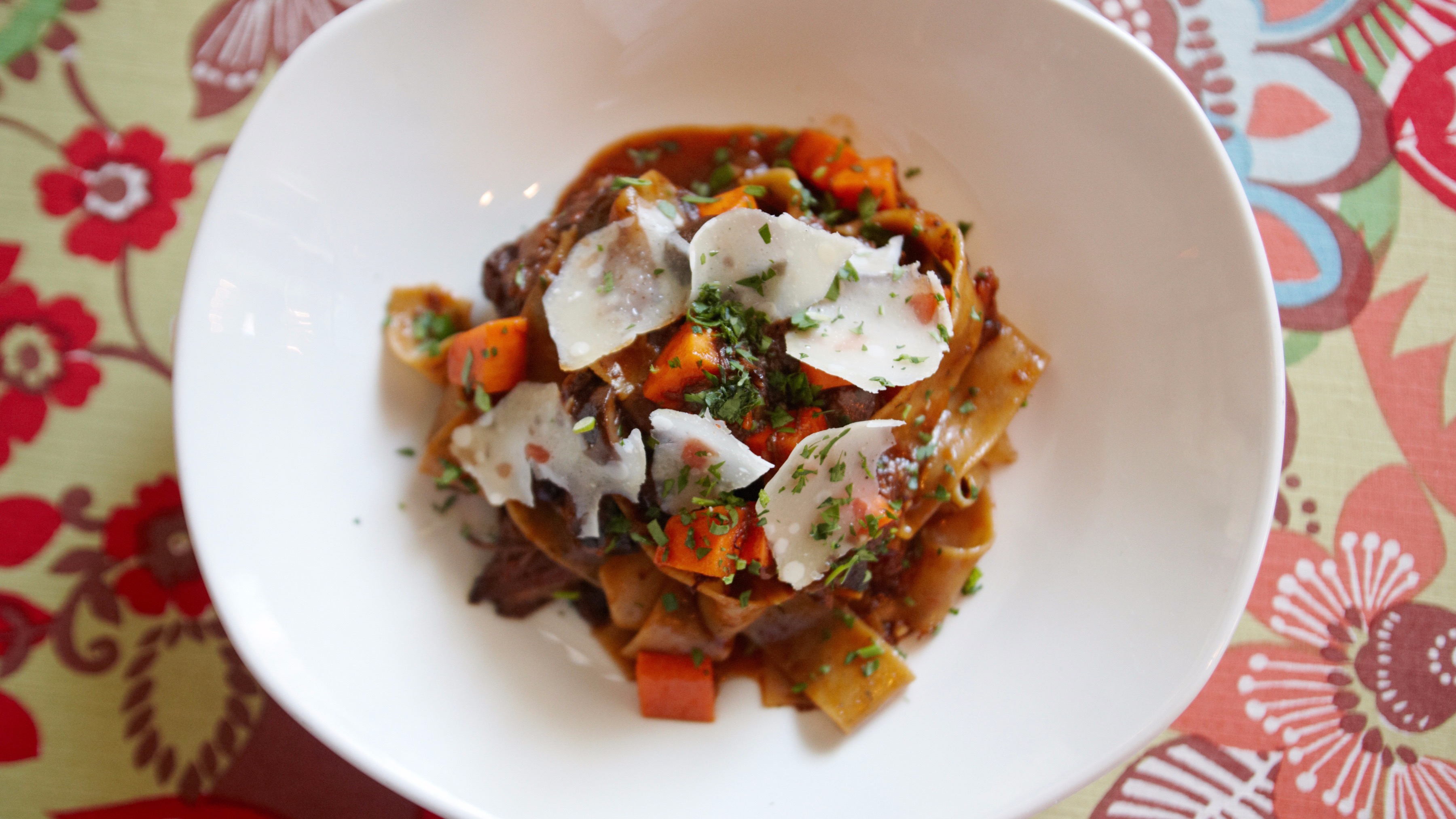 red wine braised short rib mafaldine