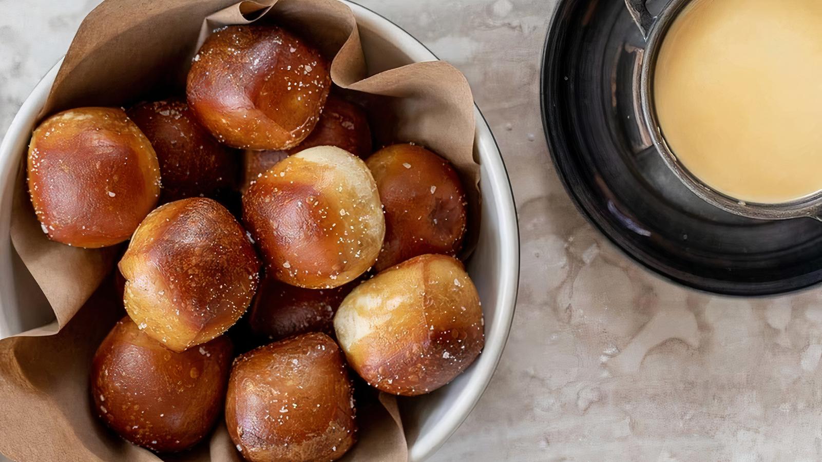 Soft Pretzels and Provolone Fondue