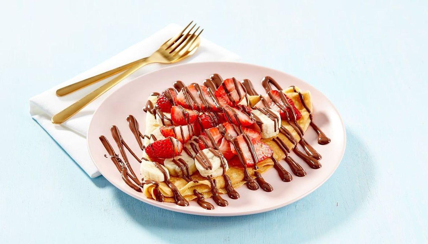 Strawberry and Banana with Nutella Crepe