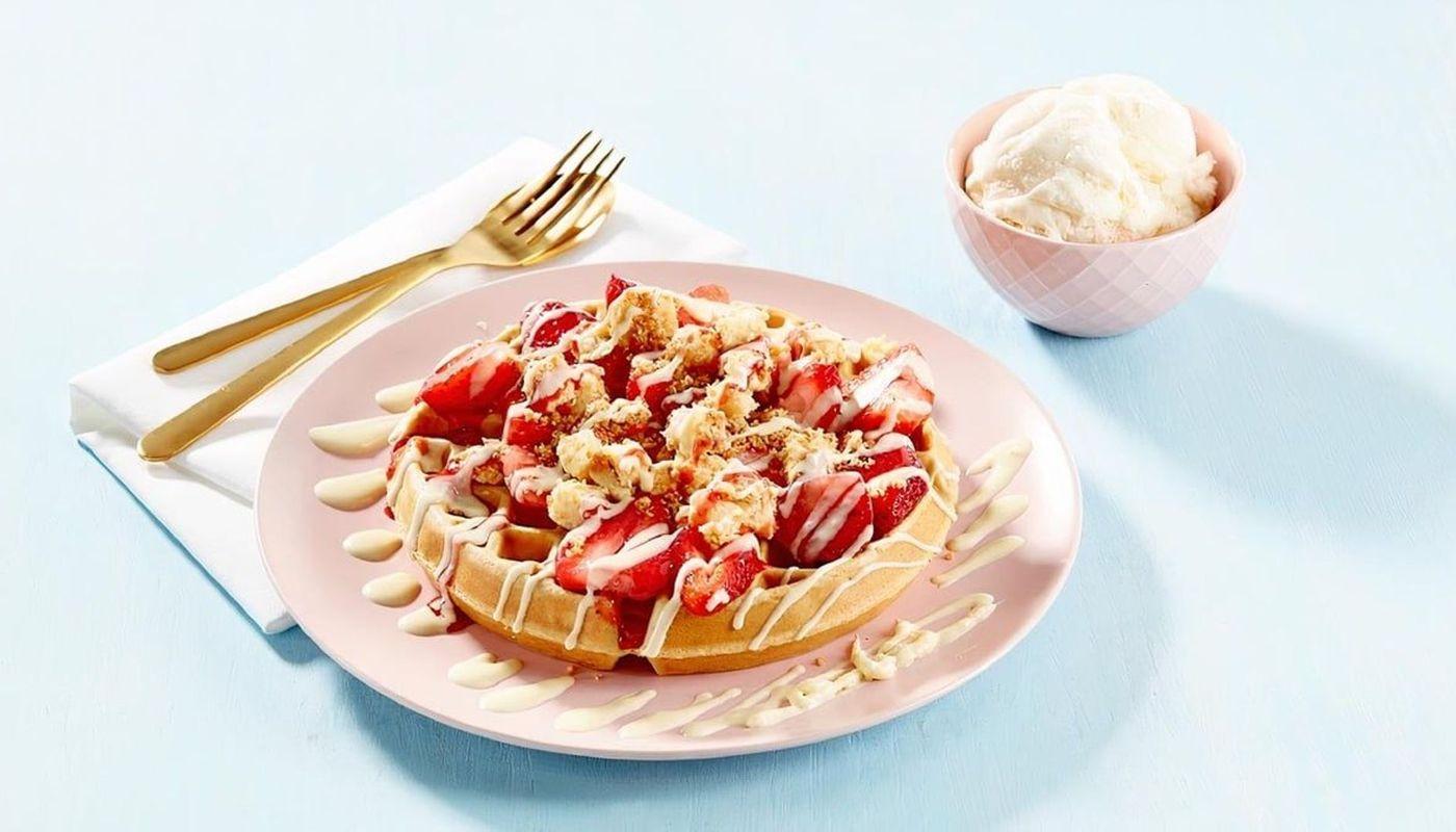 Strawberry Cheesecake Delight Waffle