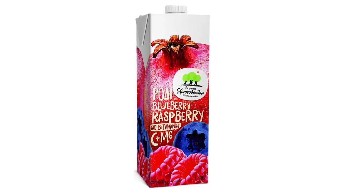 Χριστοδουλου Χυμος Ροδι/Blueberry/Raspberry 1 l