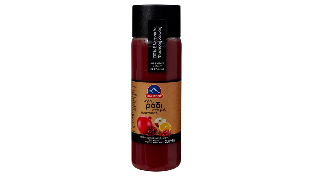 Ολυμπος Φυσικος Χυμος Ροδι-Μηλ-Σταφ Pet 0.25 l