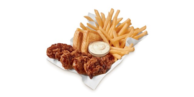 Sauced and Tossed Honey BBQ Chicken Strip Basket