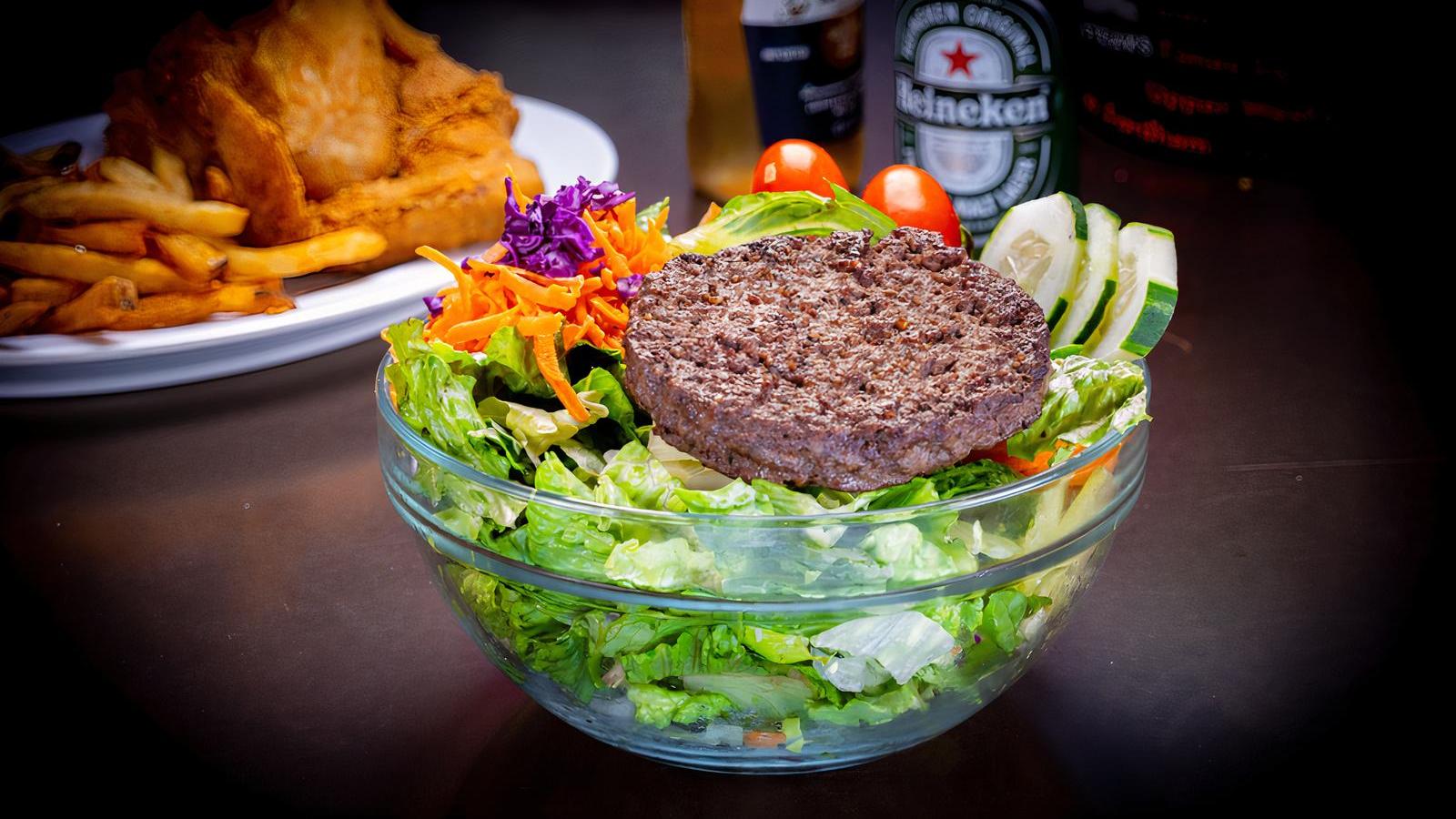 Beef Burger Salad Bowl