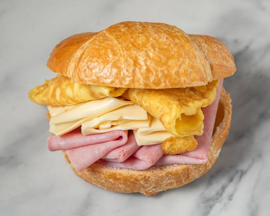 Ham, Egg And Cheese Croissant Sandwich