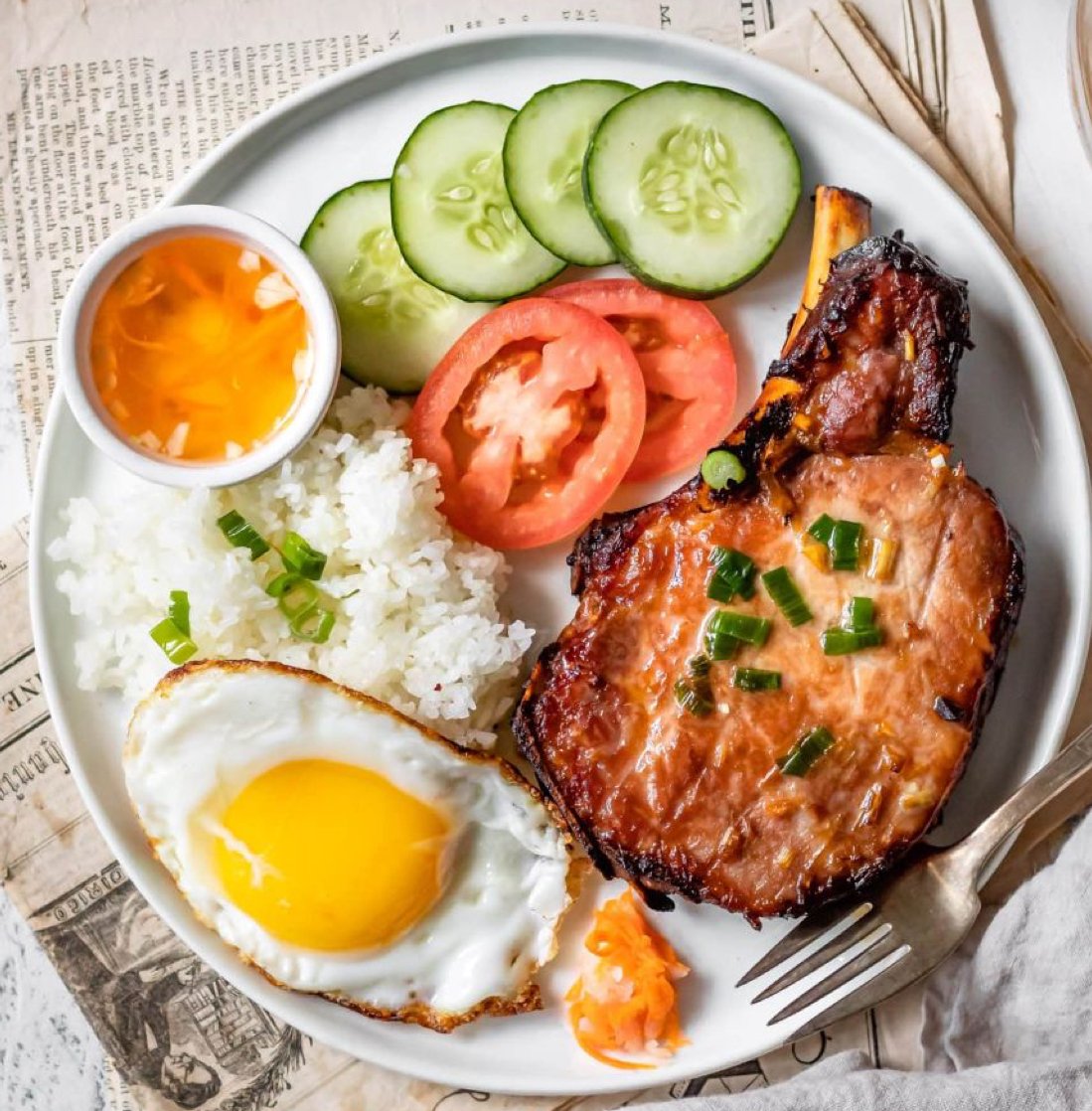 BBQ pork with rice (Airfryer)